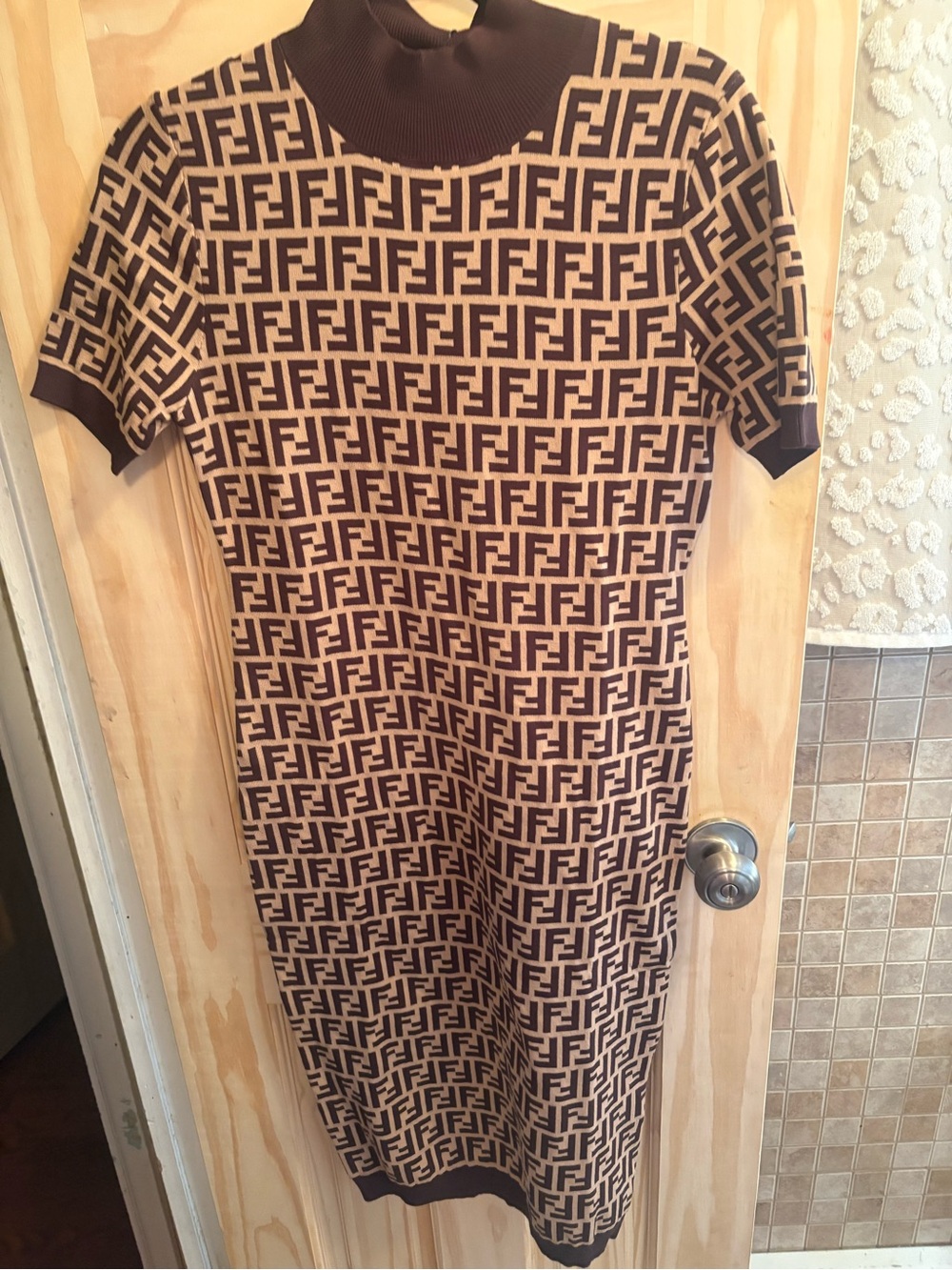 FASHION Brown Logo Knit Dress - Picture 2 of 4